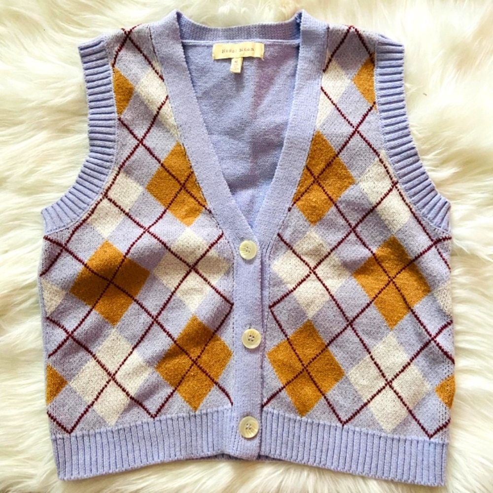 Purple Hazel Moon Preppy Vest